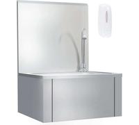 Lavabo de lavage avec robinet et distributeur de savon Inox