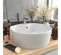 vidaXL Lavabo de luxe avec trop-plein Céramique blanc mat 36x13 cm