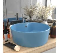 Lavabo de Luxe avec Trop-plein Noir Mat Céramique Vasque Lave-mains vidaXL