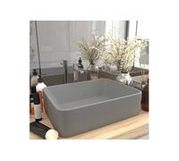 vidaXL Lavabo de luxe gris clair mat 41x30x12 cm Céramique