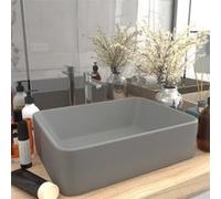 vidaXL Lavabo de luxe gris clair mat 41x30x12 cm Céramique