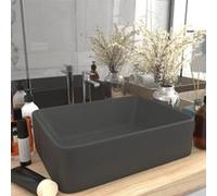 vidaXL Lavabo de luxe Gris foncé mat Céramique 41 x 30 x 12 cm