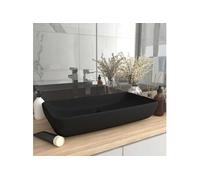 vidaXL Lavabo de luxe rectangulaire – Céramique 71x38 cm – Noir mat