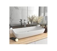 vidaXL Lavabo rectangulaire de luxe 71 x 38 cm Céramique Blanc mat