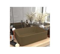vidaXL Lavabo de luxe mat crème 41x30x12 cm Céramique