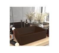 vidaXL Lavabo de luxe mat brun foncé 41x30x12 cm Céramique