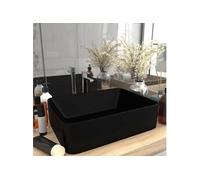 vidaXL Lavabo de luxe noir mat 41x30x12 cm Céramique