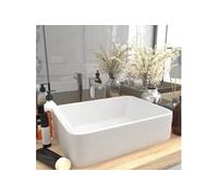 vidaXL Lavabo de luxe blanc mat 41x30x12 cm Céramique