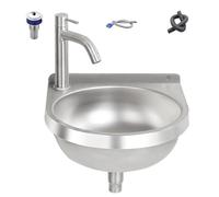Lavabo de salle de bain de petite taille semi-rond pour lavage des mains | Lave-mains pour restaurant, salle de bain, toilette, coiffeuse, cuisine, buanderie, restaurant, maison, café, hôtel et autres