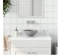 Lavabo de salle de bain en céramique - vidaxl - Rond - Gris clair - 280x100 mm - À poser - 3.3 kg - Anti-bactérien