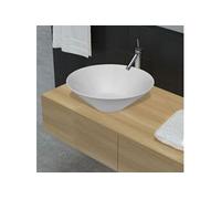 vidaXL Lavabo de salle de bain en porcelaine céramique Blanc