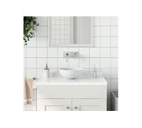 Vidaxl Lavabo De Salle De Bain Céramique Blanc Mat Rond