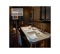 Lavabo double monotrou a suspendre ou sur pieds en céramique blanche WALDORF - CRISTINA ONDYNA WD15055