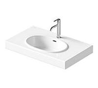 Lavabo Duravit Balcoon 241280AA00 80 x 48 cm, blanc brillant, avec trou de robinetterie, trop-plein et plateforme pour robinetterie.