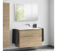 Lavabo Duravit ME by Starck avec meuble bas evineo ineo4 l: 103 cm, avec poignée, avec armoire de toilette,, 233610AA60+BE0267O BEA003MI,
