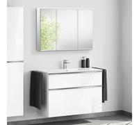 Lavabo Duravit ME by Starck avec meuble bas evineo ineo4 l: 103 cm, avec poignée, avec armoire de toilette,, 233610AA00+BE0267WH+BEA003MI,