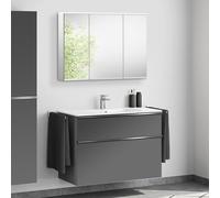 Lavabo Duravit ME by Starck avec meuble bas evineo ineo4 l: 103 cm, avec poignée, avec armoire de toilette,, 233610AA00+BE0267AN+BEA003MI,