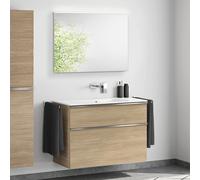 Lavabo Duravit ME by Starck avec meuble bas evineo ineo4 l: 103 cm, avec poignée, avec miroir,, 233610AA60+BE0267O BEA011MI,