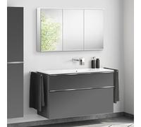 Lavabo Duravit ME by Starck avec meuble bas evineo ineo4 l: 123 cm, avec poignée, avec armoire de toilette,, 233612AA60+BE0268AN+BEA004MI,