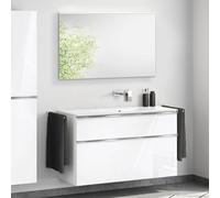 Lavabo Duravit ME by Starck avec meuble bas evineo ineo4 l: 123 cm, avec poignée, avec miroir,, 233612AA60+BE0268WH+BEA012MI,