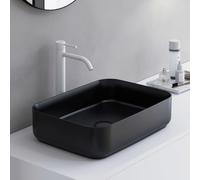 Sapho Isvea Infinity - Vasque, 50x36 cm, sans trop-plein, sans trou pour robinetterie, noir mat 10NF65050-2N
