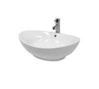 Lavabo en Céramique Blanc 590x390x200 mm avec Garniture de Vidage 1 1/4"