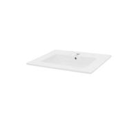 ECD Germany Lavabo en Céramique Blanc 610x465x175 mm avec Garniture de Vidage 1 1/4"" Universel et Trop-Plein, Vasque Encastré, Des