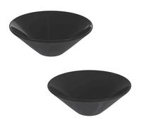 vidaXL Lavabo 2 pcs Noir Brillant Ø42x14 cm Céramique
