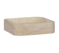 vidaXL Vasque en marbre crème 40 x 40 x 10 cm