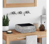 vidaXL Lavabo en marbre noir 30 x 30 x 13 cm