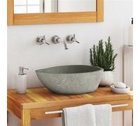 vidaXL Lavabo en pierre de rivière ovale (37-46 x 29-36 cm) Multicolore