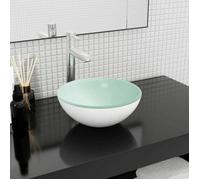 Lavabo en verre trempé - vidaXL - 30x12 cm - Blanc - Installation au-dessus du comptoir - Épaisseur du verre 1,2 cm