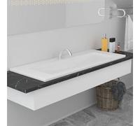 vidaXL Lavabo encastré 101 x 39,5 x 18,5 cm Céramique blanche