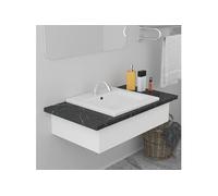 vidaXL lavabo encastré 42x39x18 cm céramique blanc