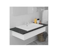 vidaXL Lavabo encastré 61 × 39,5 × 18,5 cm céramique blanche