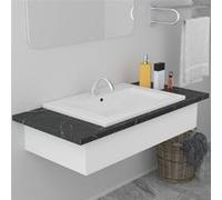 vidaXL Lavabo encastré 61 × 39,5 × 18,5 cm céramique blanche