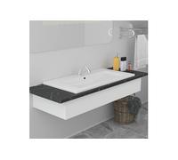 vidaXL lavabo encastré 81x39,5x18,5 cm céramique blanche