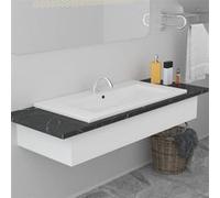 vidaXL lavabo encastré 81x39,5x18,5 cm céramique blanche