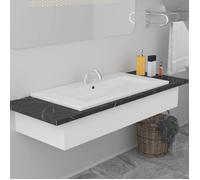 Lavabo encastré 91 x 39,5 x 18,5 cm Céramique Blanc
