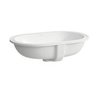 LAUFEN Savoy lavabo à encastrer, montage par dessous, sans trou pour robinet, avec trop-plein, dessous poncé, ovale, 575x375mm, H8189467571091, Couleur: Blanc Mat