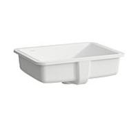 LAUFEN Savoy lavabo encastré, encastrement par le bas, sans trou pour robinet, avec trop-plein, dessous poncé, rectangulaire, 500x395mm, H8189487571091, Couleur: Blanc mat