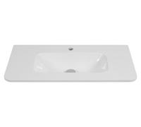 Lavabo encastré LINEA, 80 cm, résine minérale, blanc brillant, dimensions : 80,7 x 44,4 x 13 cm