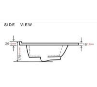 Lavabo encastré NEVA, 80 cm, céramique, blanc brillant, 80 x 46 x 17 cm