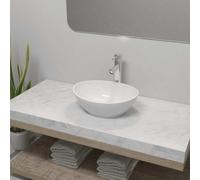 Lavabo et Mitigeur Céramique Rectangulaire Blanc Salle de Bain Vasque vidaXL