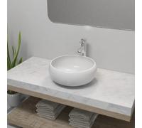 Lavabo et Mitigeur Céramique Rectangulaire Blanc Salle de Bain Vasque vidaXL