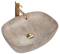LAVABO FREJA VASQUE CERAMIQUE BEIGE STONE PIERRE IMITATION MODERNE REA