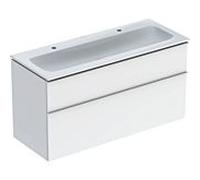 Geberit Meuble iCon double lavabo 118x48x63 cm, 2 tiroirs, KeraTect blanc brillant