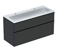 Geberit – Meuble double vasque iCon 118x48x63 cm, 2 tiroirs, KeraTect – 502.334.JK.1