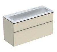 Lavabo Geberit iCon avec meuble sous-vasque 120 cm 502334JL1 Ensemble lavabo 120x63x48cm, blanc /KeraTect, corps sable brillant, poignée sable mat