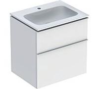 Lavabo Geberit iCon avec meuble sous-vasque 60 cm 502335013 Ensemble lavabo 60x63x48cm, blanc , corps/poignée blanc mat